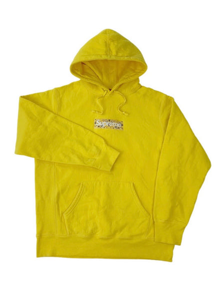 Supreme yellow box online logo hoodie